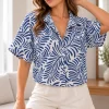 Camisa hawaiana de lino estampado con bolsillos Eri - Gaby Chic (foto 2)