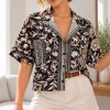 Camisa hawaiana de lino estampado con bolsillos Eri - Gaby Chic (foto 6)